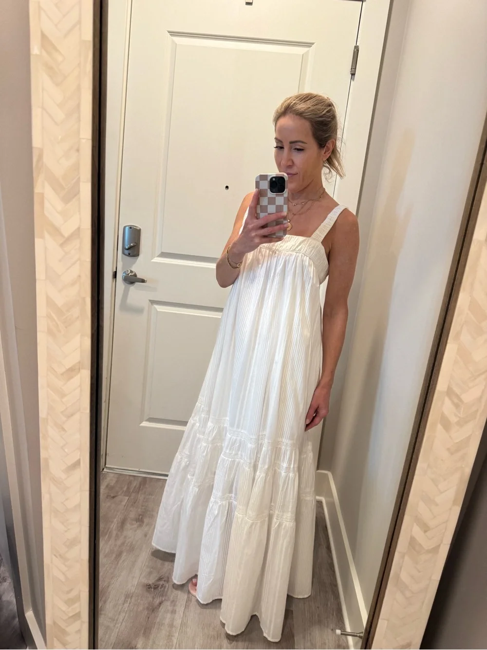 NWT Abercrombie & Fitch White Tiered Maxi Dress with pockets | Size M | Resort